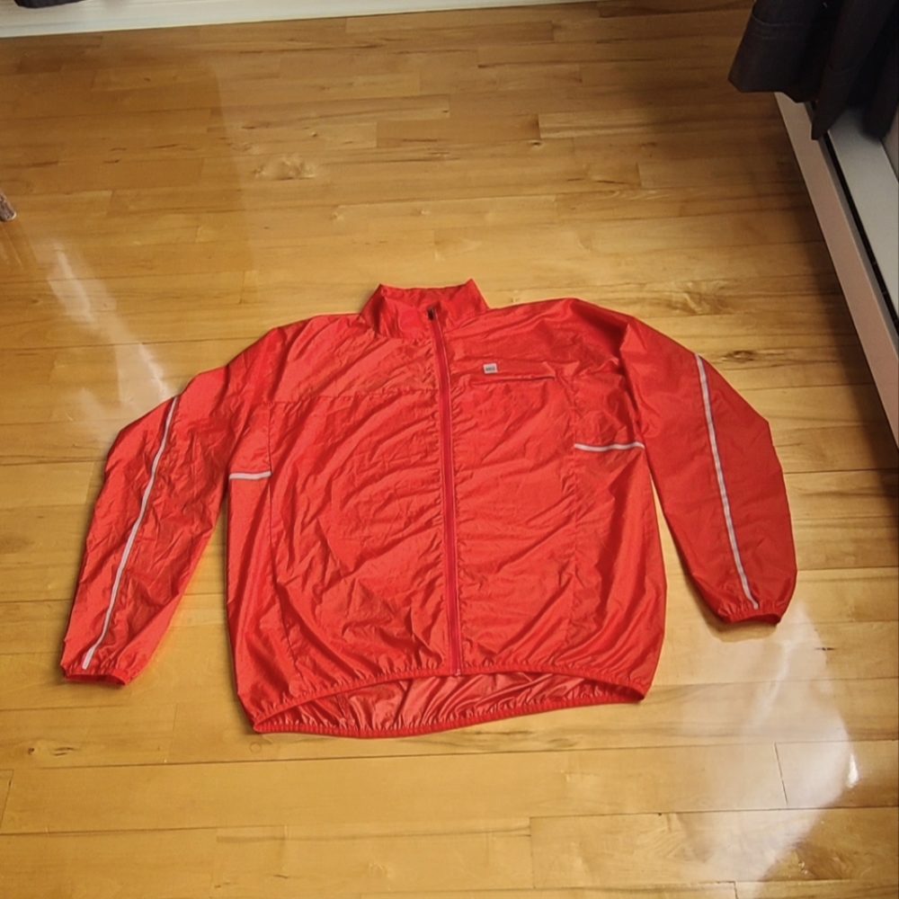 Men's red windbreaker